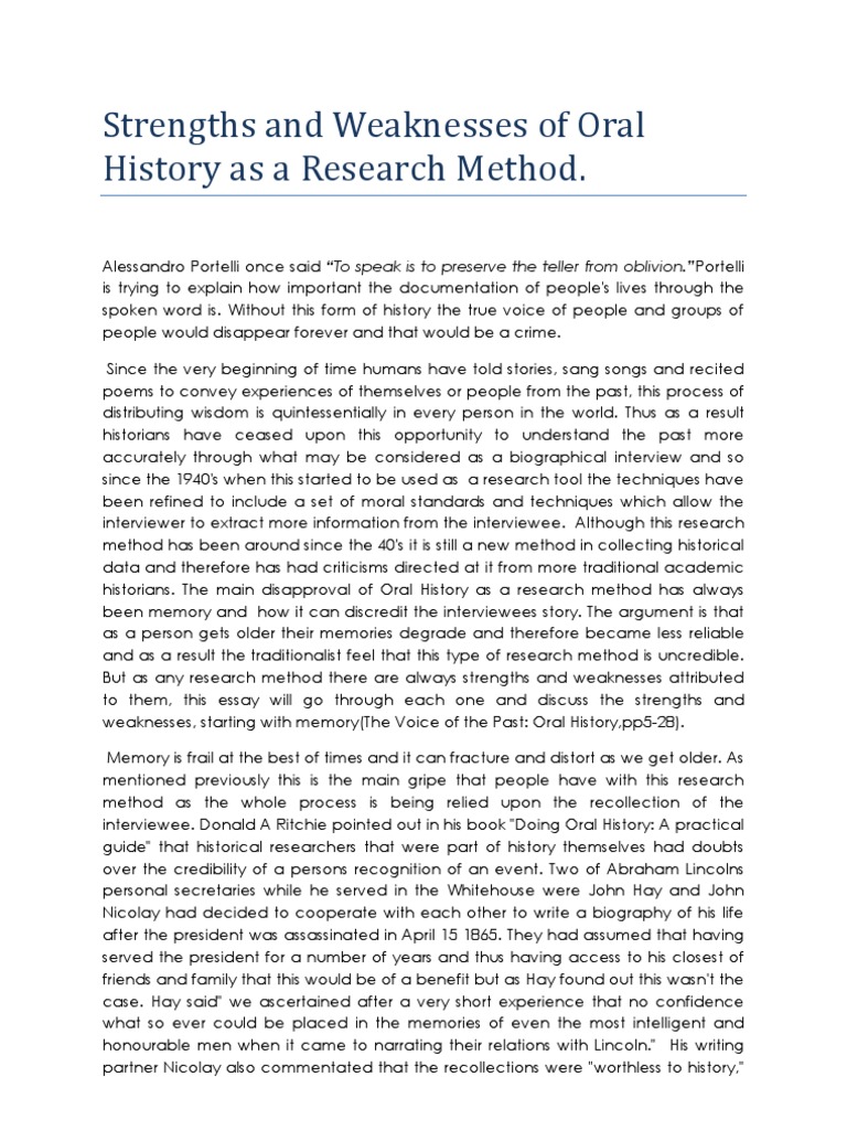 oral history paper example oral history interview example